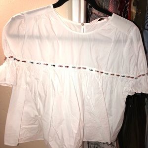 ZARA jeweled peplum top